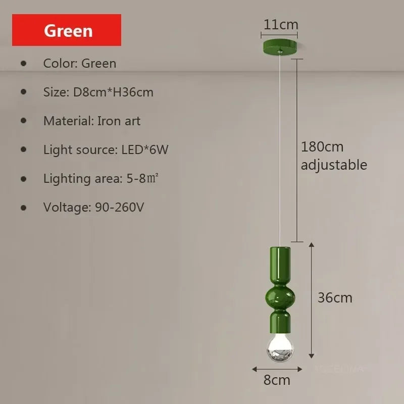 Minimalist Nordic LED pendant light for elegant interiors - vue 10 sur 12