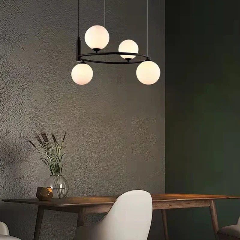 lustre nordique en verre led pour décoration maison - vue 5 sur 12