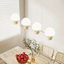 lustre moderne en verre avec luminaires réglables en métal