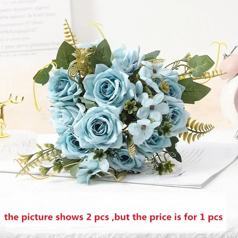 bouquet de roses artificielles pour décoration et cadeau de fête - vue 10 sur 13