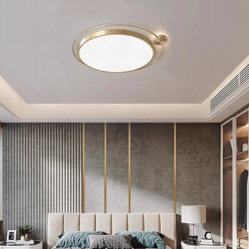 lustre de mode 	 en laiton avec led - vue 3 sur 8