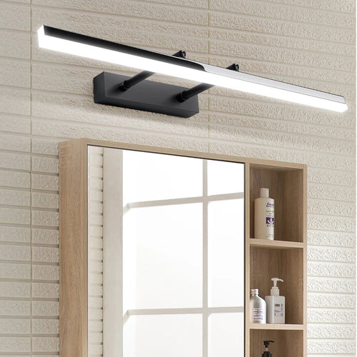 lampe frontale à miroir rétractable pour toilettes