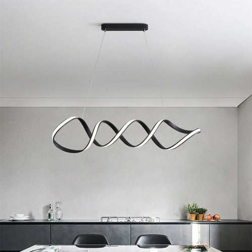 Minimalist spiral LED chandelier home decor indoor lighting