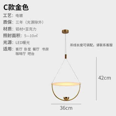 Nordic designer pendant light for minimalist interiors - vue 9 sur 12