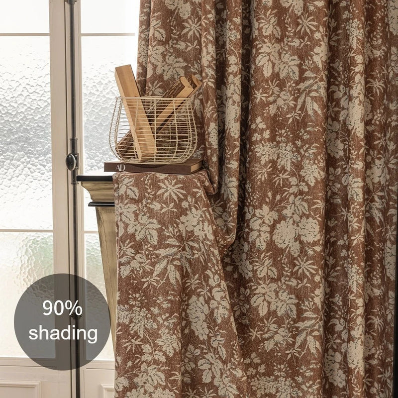 Rideau occultant floral élégant pour chambre salon intérieur