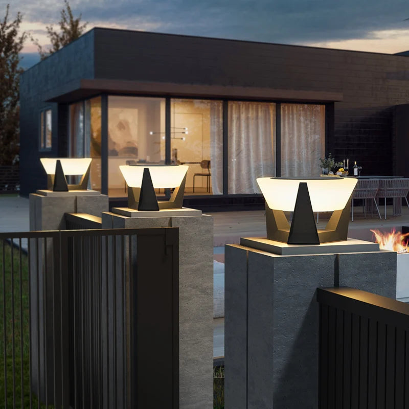 lampadaire solaire moderne pour jardin et terrasse - vue 6 sur 8