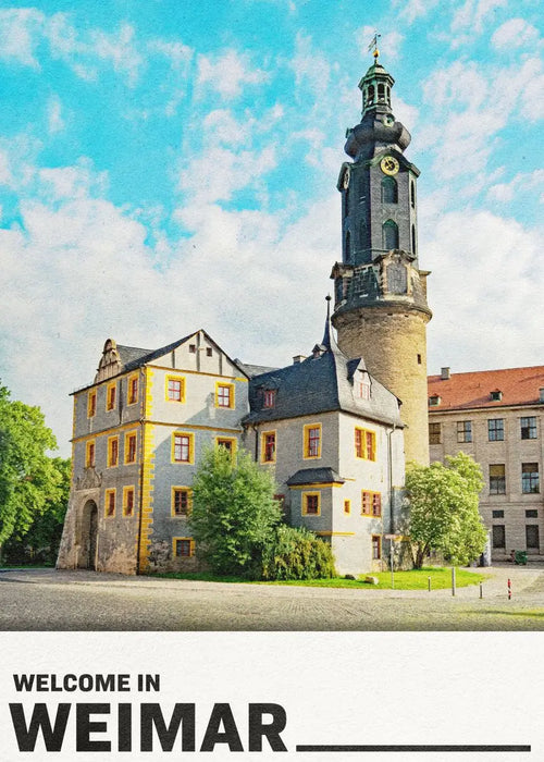 affiche décorative des villes allemandes en peinture sur toile