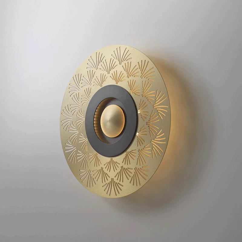 applique murale en cuivre sculpté avec lumières led décoratives - vue 5 sur 12