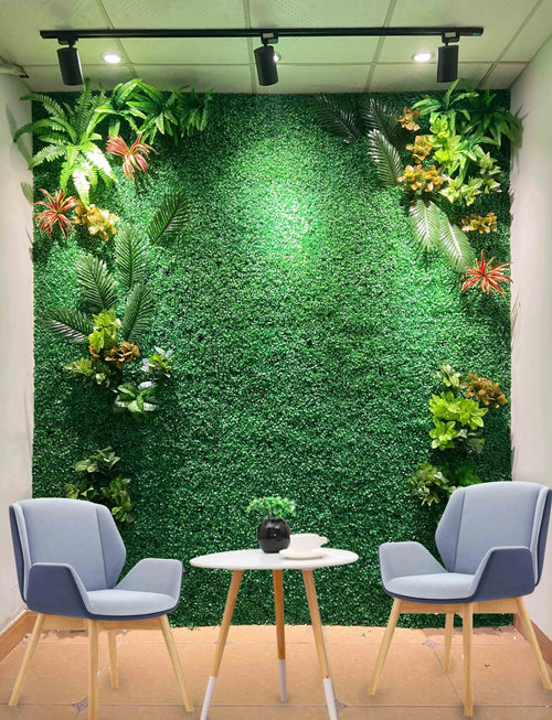 Custom Size Artificial Plant Wall Lawn, Green Plant Background Wall, Home Garden, Wedding Decoration, Plastic Lawn - vue 11 sur 18