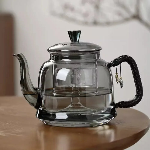 Théière verre borosilicate infuseur double compartiment 1 2l
