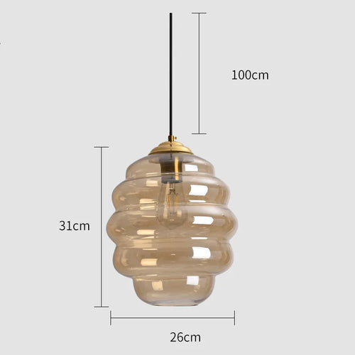suspension moderne en verre teinté pour décoration intérieure - vue 14 sur 24