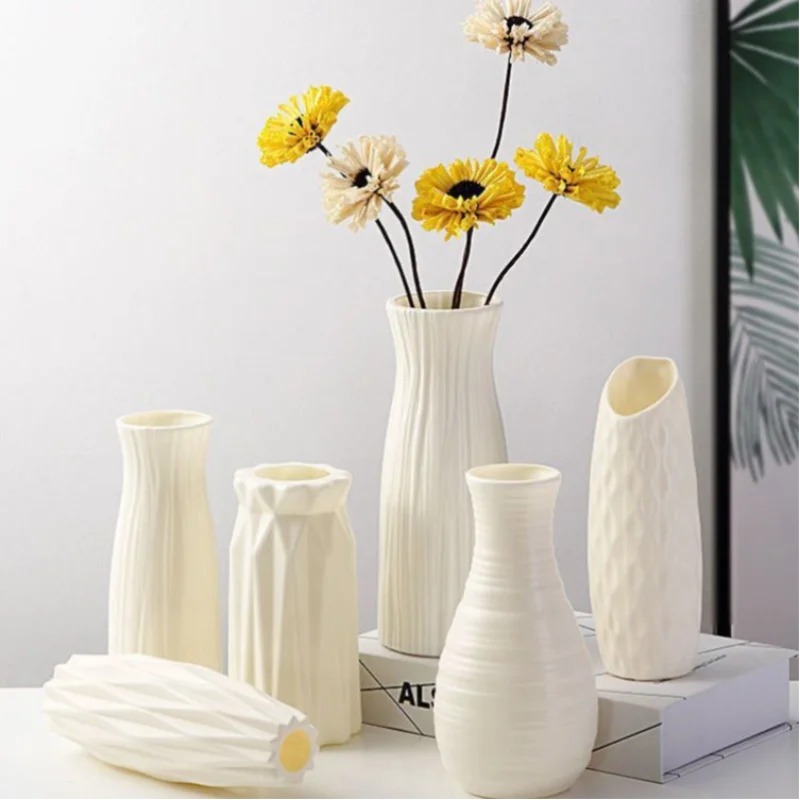 vase nordique en plastique pour fleurs décoration moderne maison - vue 2 sur 12