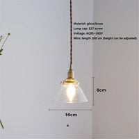 suspension rétro en verre et laiton pour décoration intérieure