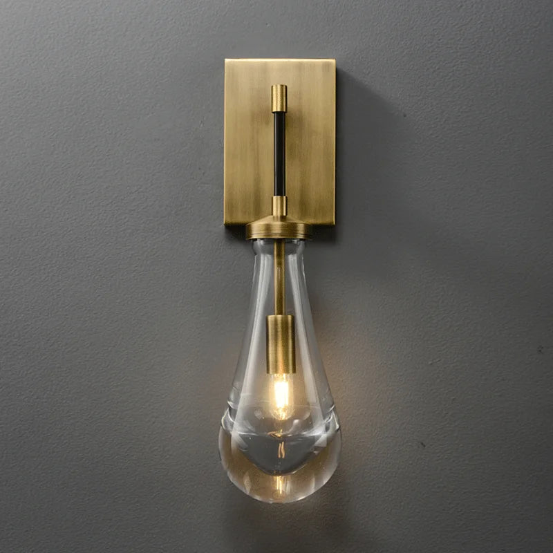 applique murale minimaliste de luxe en verre et cuivre led 2023 - vue 4 sur 8