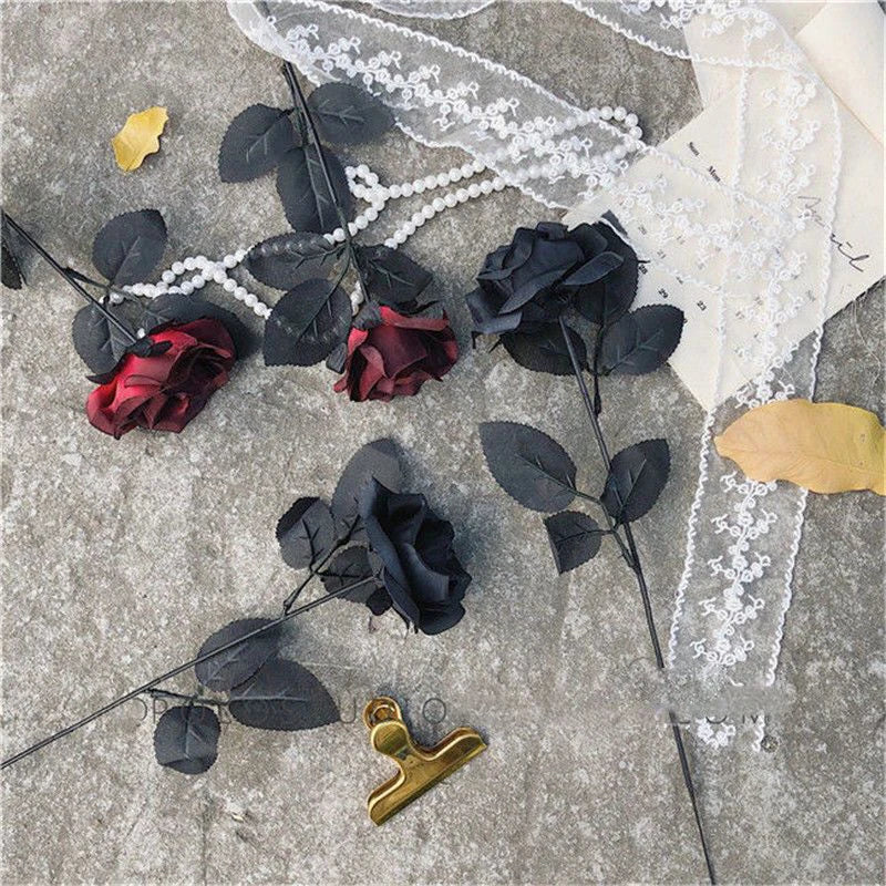 fleurs artificielles gothiques pour décoration dHalloween et maison punk - vue 4 sur 8