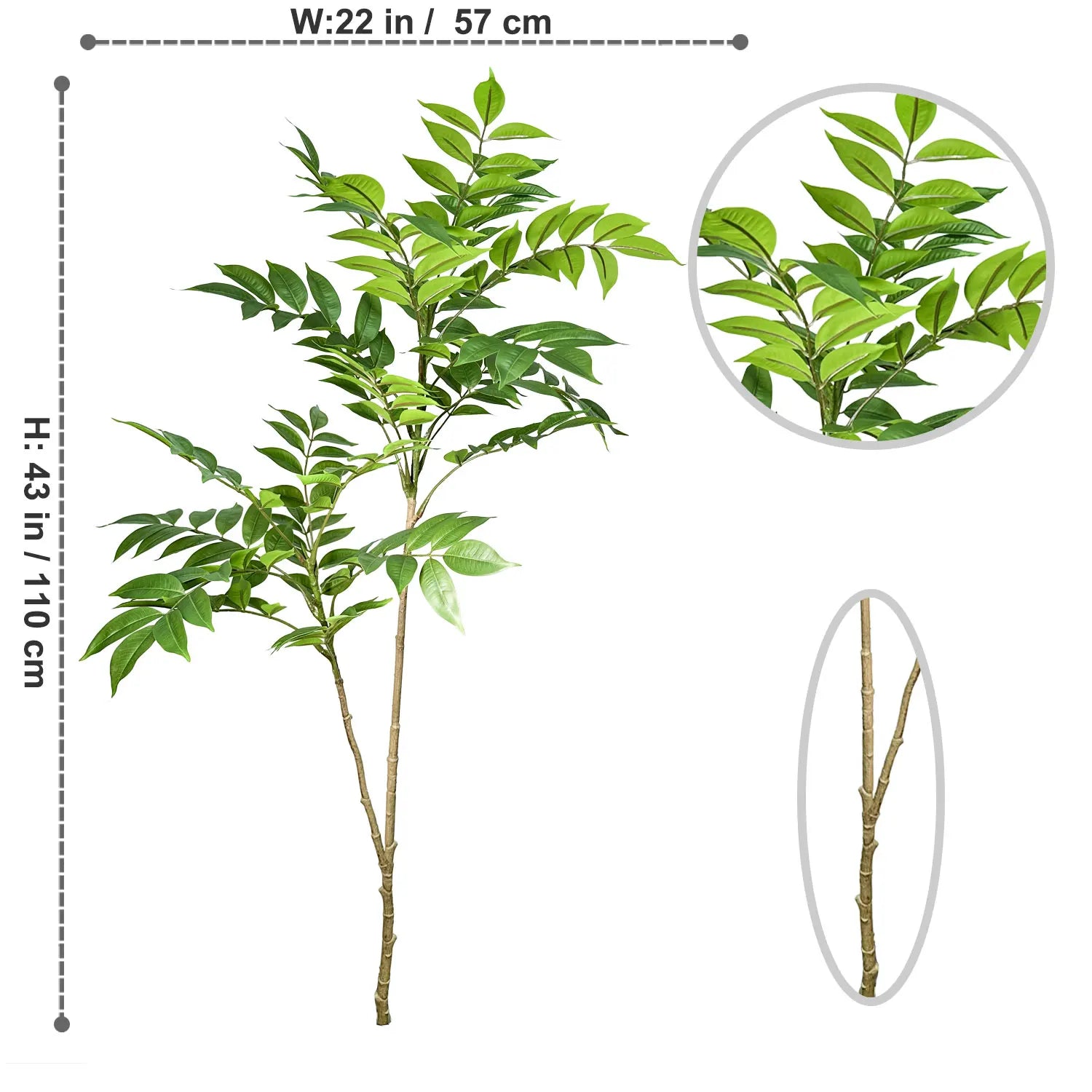 plantes artificielles grandes fausses branches pour décoration intérieure extérieure - vue 13 sur 14