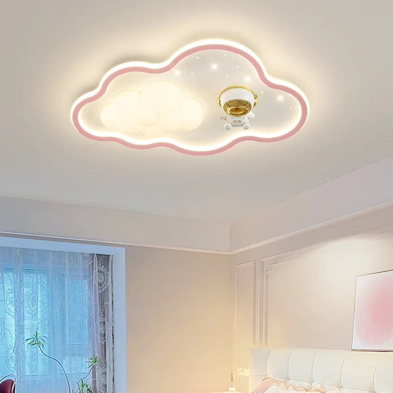 Children Light Modern Cloud Bedroom Ceiling Lamps White PE Sconces Warm Astronaut Chandelier Light for Child Baby Room Decor - vue 3 sur 12
