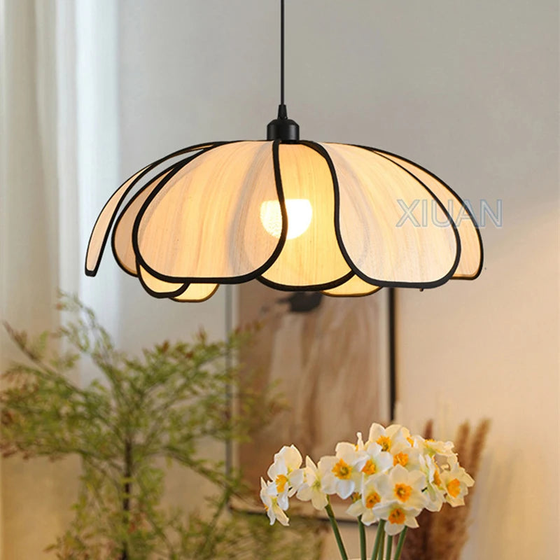lustre abaca fait main en style rétro français led - vue 3 sur 11