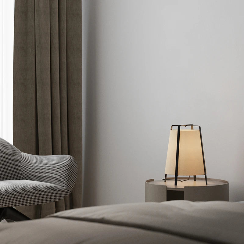 Nordic minimalist floor lamp with creative fabric shade - vue 3 sur 8