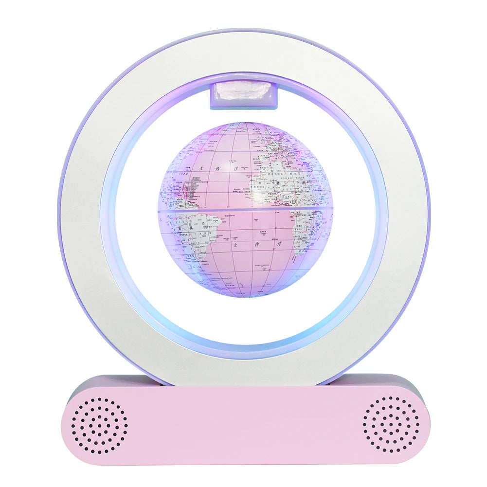 Magnetic Levitation Base Build-In Bluetooth & LED Light 4in Globe Desk Lamp Night Light for Room, Home, Office Desk Toys Decor - vue 1 sur 7