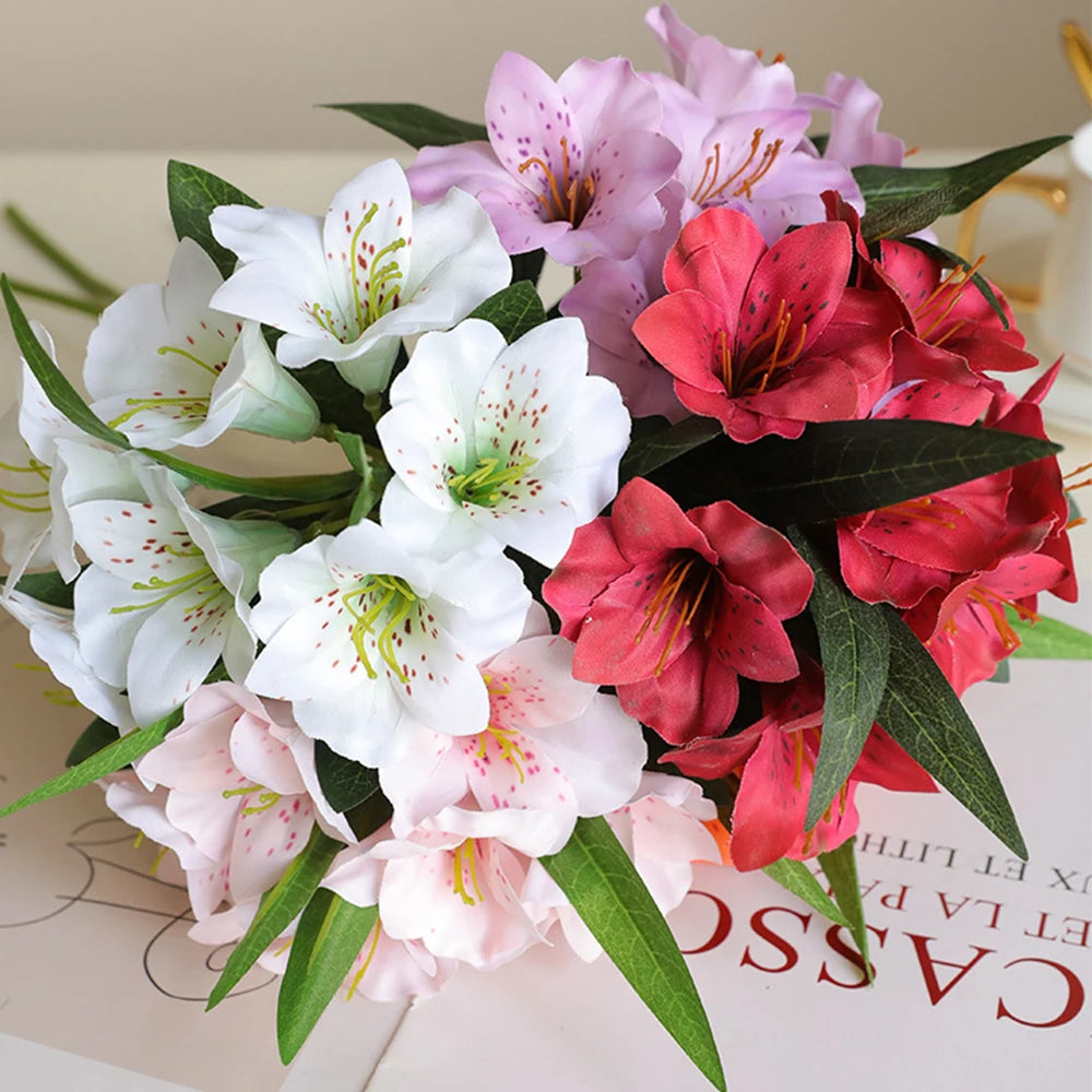fleur artificielle trompette bouquet décoratif pour mariage et maison - vue 4 sur 12