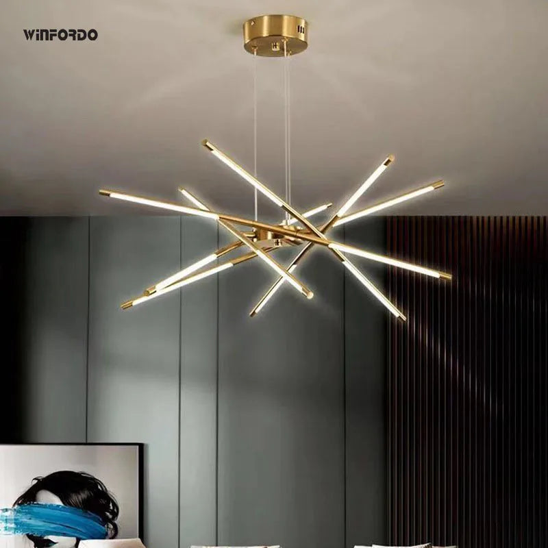 lustre suspendu winfordo design créatif luminaire décoratif led - vue 2 sur 14