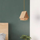 Solid wood minimalistic LED chandelier for children's room