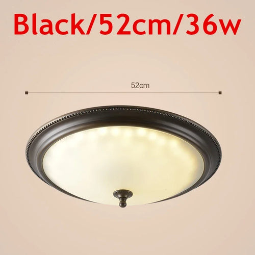 Plafonnier rond or/noir/Bronze plafonnier verre dépoli pour couloir salon cuisine LED lumineuse éclairage 110/220V - vue 16 sur 18