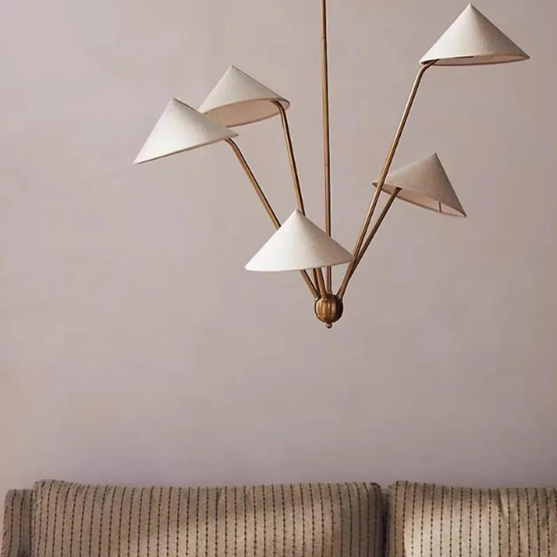 Wabi-sabi lustre japon tissu suspension lampe pour salon cuisine salle à manger chambre lustre design - vue 6 sur 7