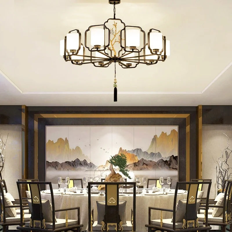 lustre rétro chinois pour un éclairage élégant et chaleureux