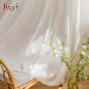 Voilage moderne plisse transparent pour salon fenetre decor interieur