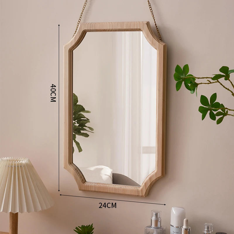 miroir vintage en bois massif pour maquillage étanche et antirouille - vue 10 sur 15