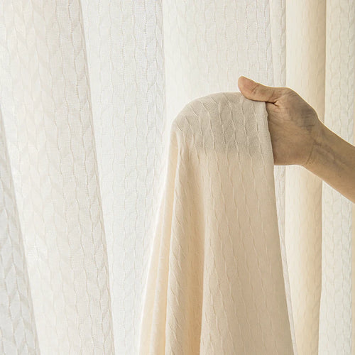 Voilage tulle japonais élégant semi occultant salon chambre - vue 6 sur 7