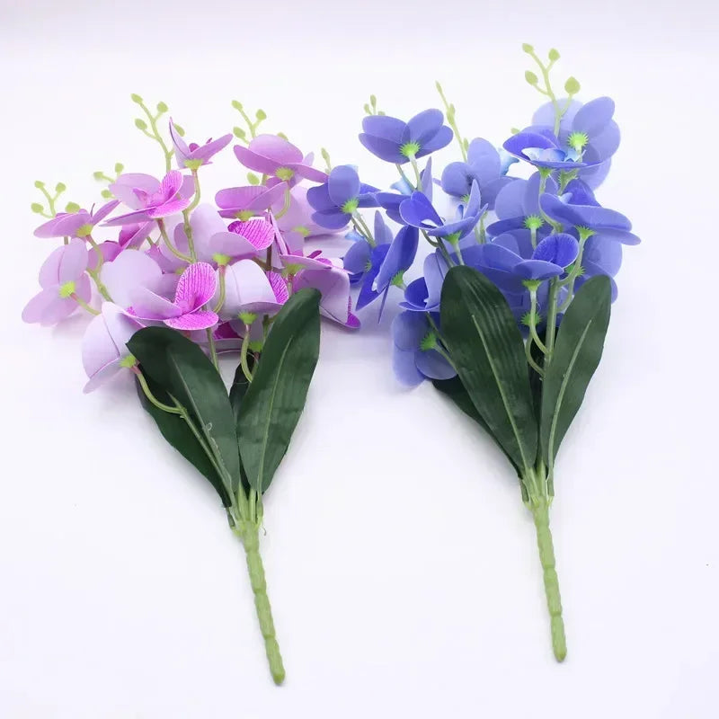 fleurs artificielles 3d décoration orchidée papillon phalaenopsis faux fleurs - vue 2 sur 17