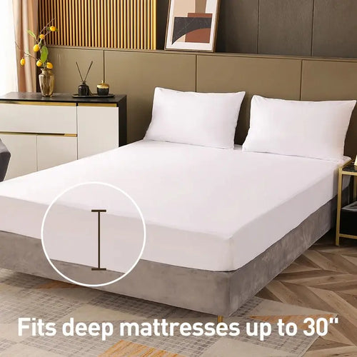 Waterproof Mattress Protector, Breathable Noiseless Mattress Topper, Bed Smooth Jersey Mattress Cover Fully Fitted Sheet - vue 2 sur 7