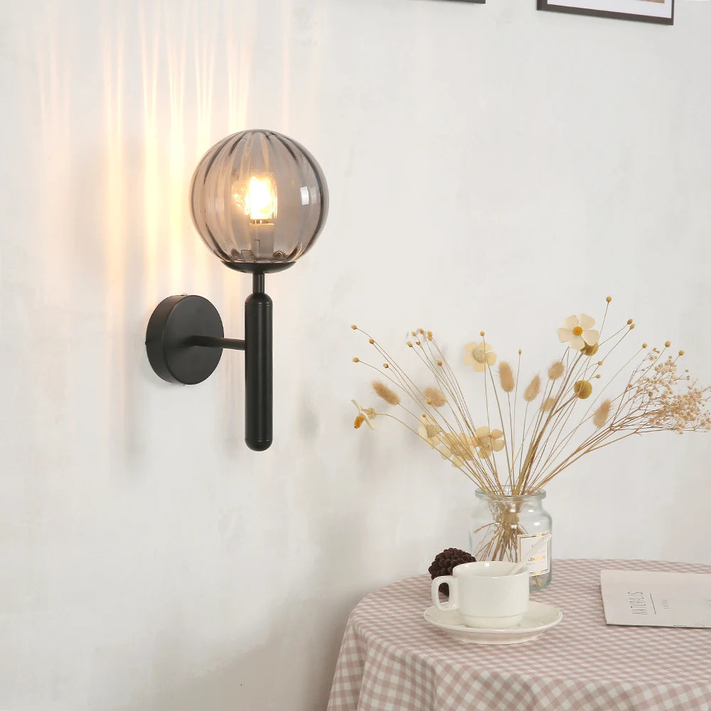 Applique nordique chambre moderne à côté de boule de verre applique murale LED luminaire applique éclairage salle de bain miroir escalier lumière Luminaria - vue 3 sur 14