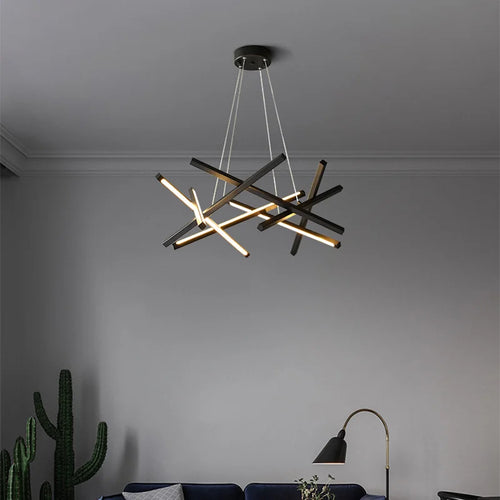 lustre moderne led créatif en métal branche suspension nordique