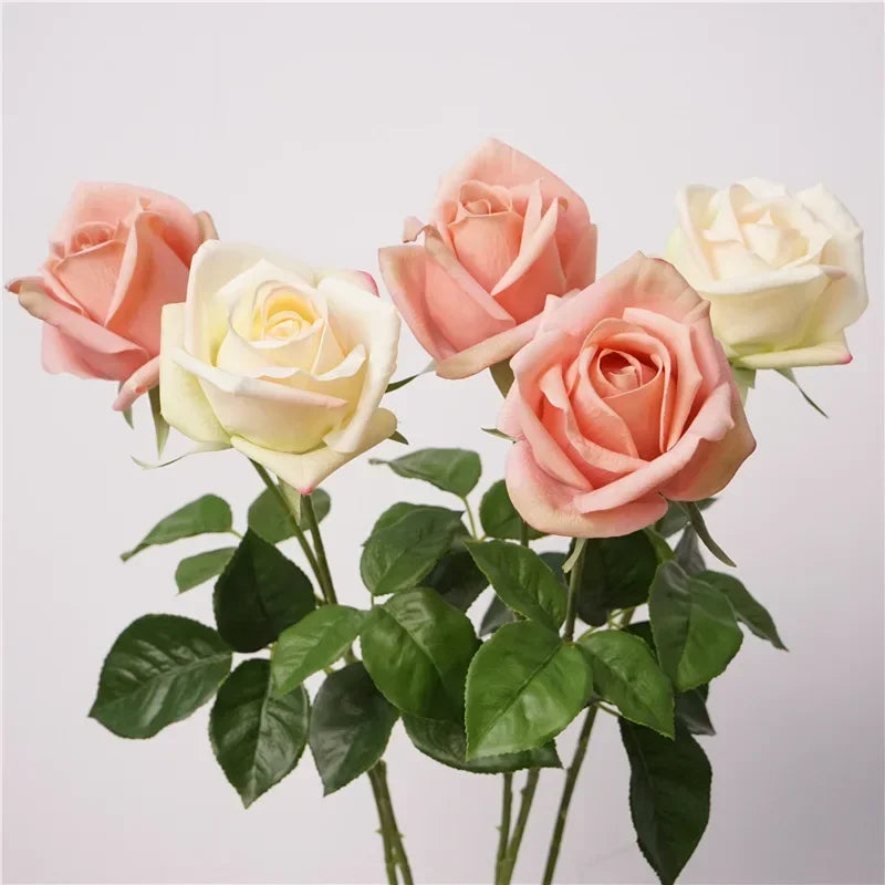 décoration de balcon fleurs artificielles roses touché réel décoratif - vue 5 sur 11