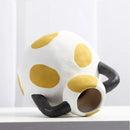 Hand-painted Milk Pot Ceramic Vase, Living Room, Porch, Desktop, Flower Arrangement Container, Homestay Decoration Handicraft