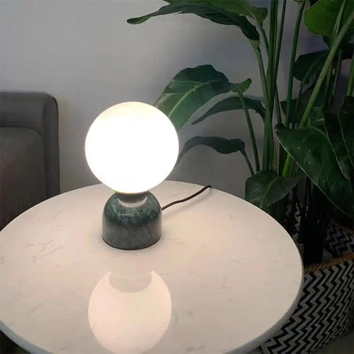 lampe à poser en marbre et verre pour intérieur élégant - vue 5 sur 9