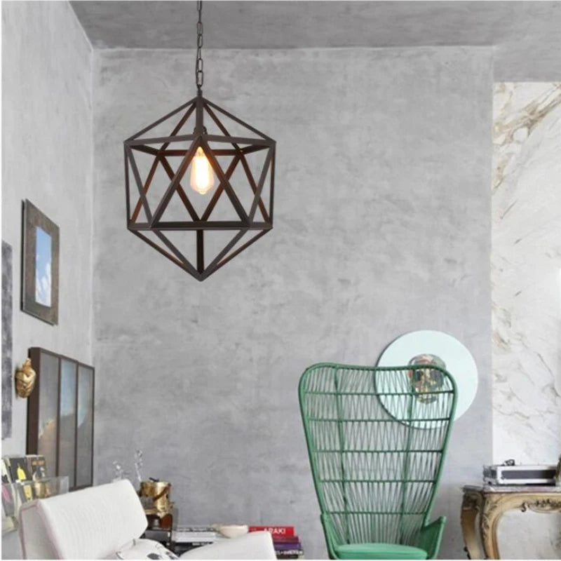gzmj hexahedron droplight suspension en fer - vue 8 sur 7