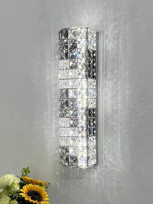 applique murale créative en acier inoxydable et cristal moderne