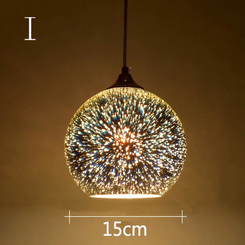 Coloured glass pendant light for modern and festive decoration - vue 13 sur 23