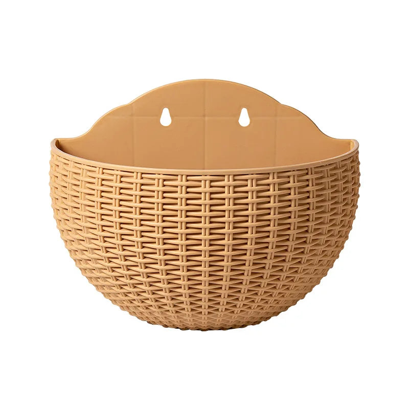 European Wall Mounted Hydroponic Plant Pot, Semi-Circular, Hanging Flower Basket, Balcony, Lazy Wall Mounted, No Drilling, Decor