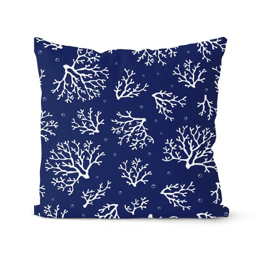 coussin bleu marine géométrique pour canapé ou décoration