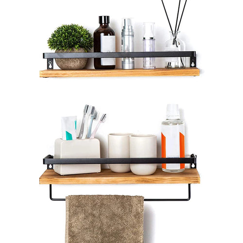 ABGH-Antique Floating Wall Shelves Floating Wall Shelves Wooden Floating Shelves-Kitchen, Bathroom And Bedroom Decorative Storag - vue 6 sur 6