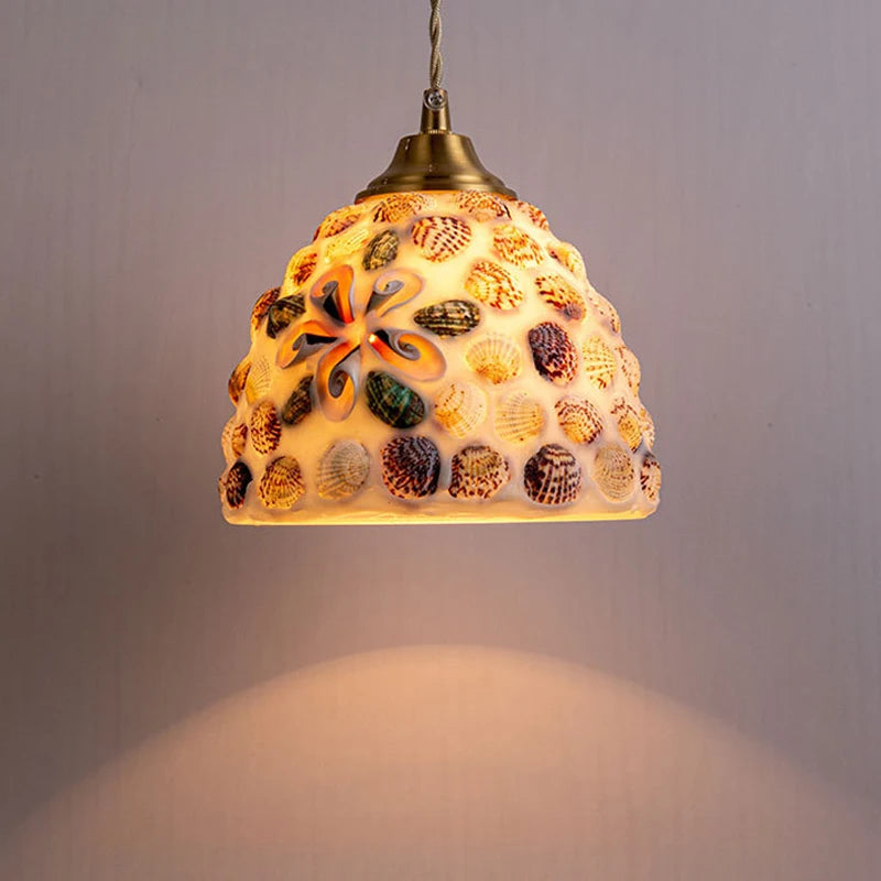 suspension en coquillage pour éclairage décoratif intérieur