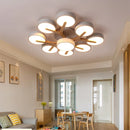 lustre nordique macaron led en bois pour décoration intérieure
