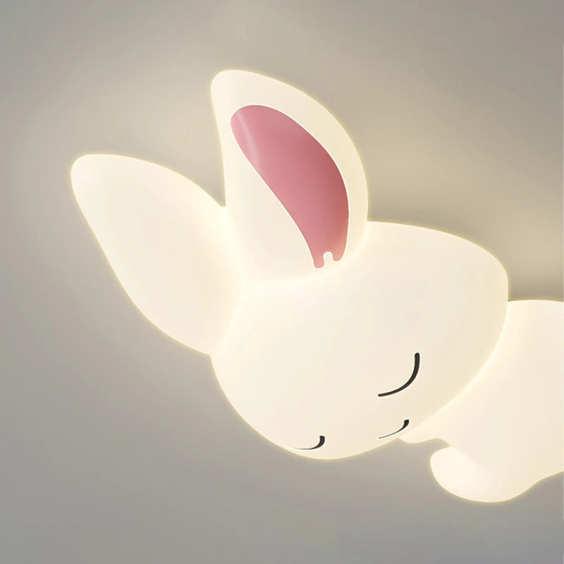 Mignon enfants chambre plafonniers LED blanc lapin lumière Simple dessin animé princesse chambre petite fille chambre décor plafonniers - vue 7 sur 10