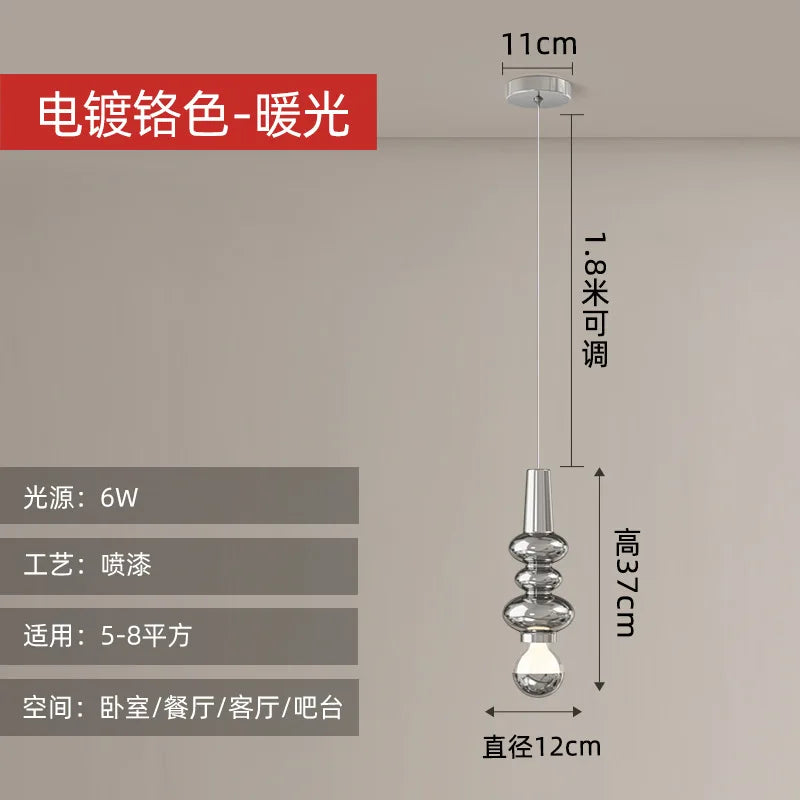 Minimalist Nordic LED pendant light for bar and restaurant - vue 5 sur 12